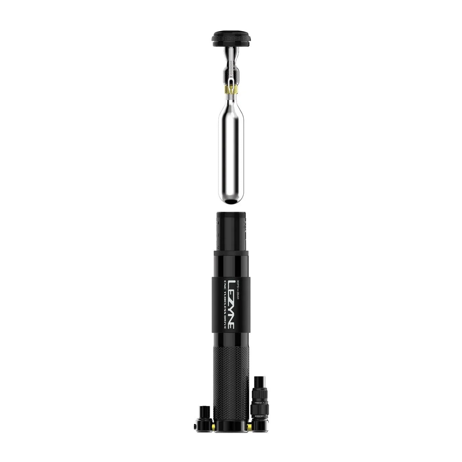CNC TUBELESS DRIVE 3 IN 1 PUMP BLACK - Lezyne - Cobbled Climbs