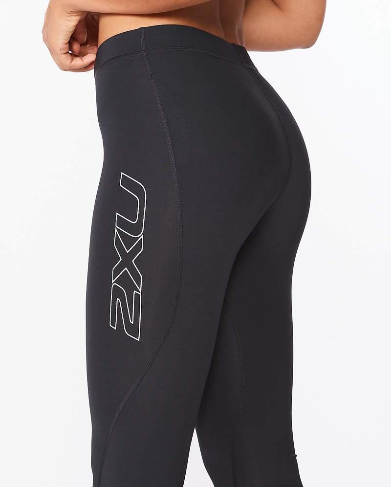 2XU Core 3/4 Womens Compression Tights (Black/Silver) - BUMSONTHESADDLE
