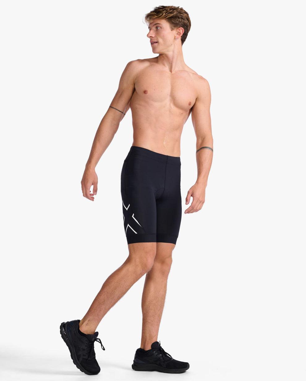 2XU Core Men's Cyling Tri Short (Black/White) - BUMSONTHESADDLE