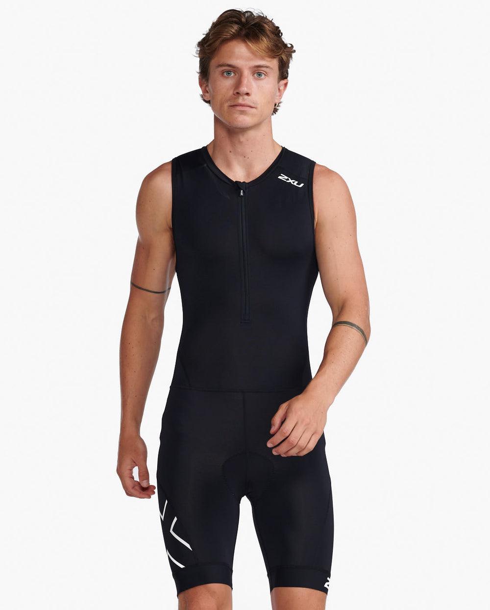 2XU Core Mens Cycling Trisuit (Black/White) - BUMSONTHESADDLE