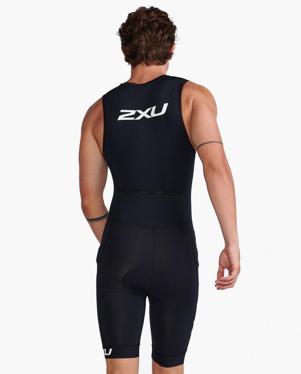 2XU Core Mens Cycling Trisuit (Black/White) - BUMSONTHESADDLE