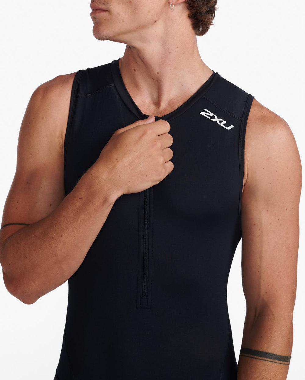 2XU Core Mens Cycling Trisuit (Black/White) - BUMSONTHESADDLE