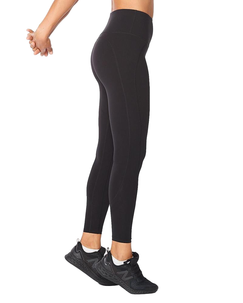 2XU Fitness Hi-Rise Womens Compression Tights (Black/Black) - BUMSONTHESADDLE