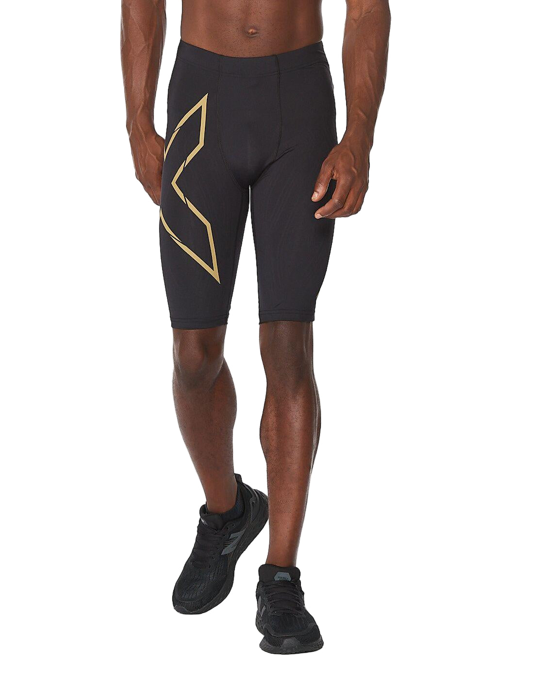 2XU Light Speed Compression Men's Cycling Shorts (Black/Gold Reflective) - BUMSONTHESADDLE