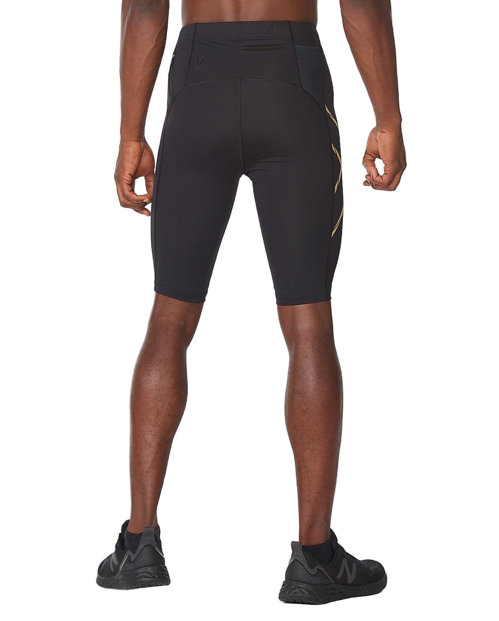 2XU Light Speed Compression Men's Cycling Shorts (Black/Gold Reflective) - BUMSONTHESADDLE
