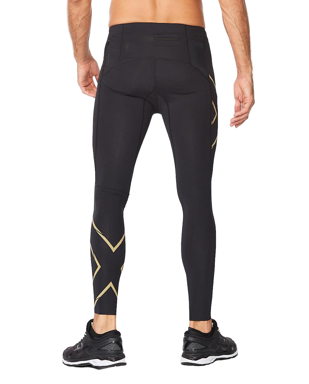 2XU Light Speed Compression Men's Cycling Tights (Black/Gold Reflective) - BUMSONTHESADDLE