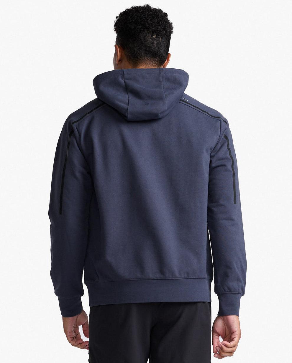 2XU Motion Men's Cycling Hoodie (India Ink/White) - BUMSONTHESADDLE