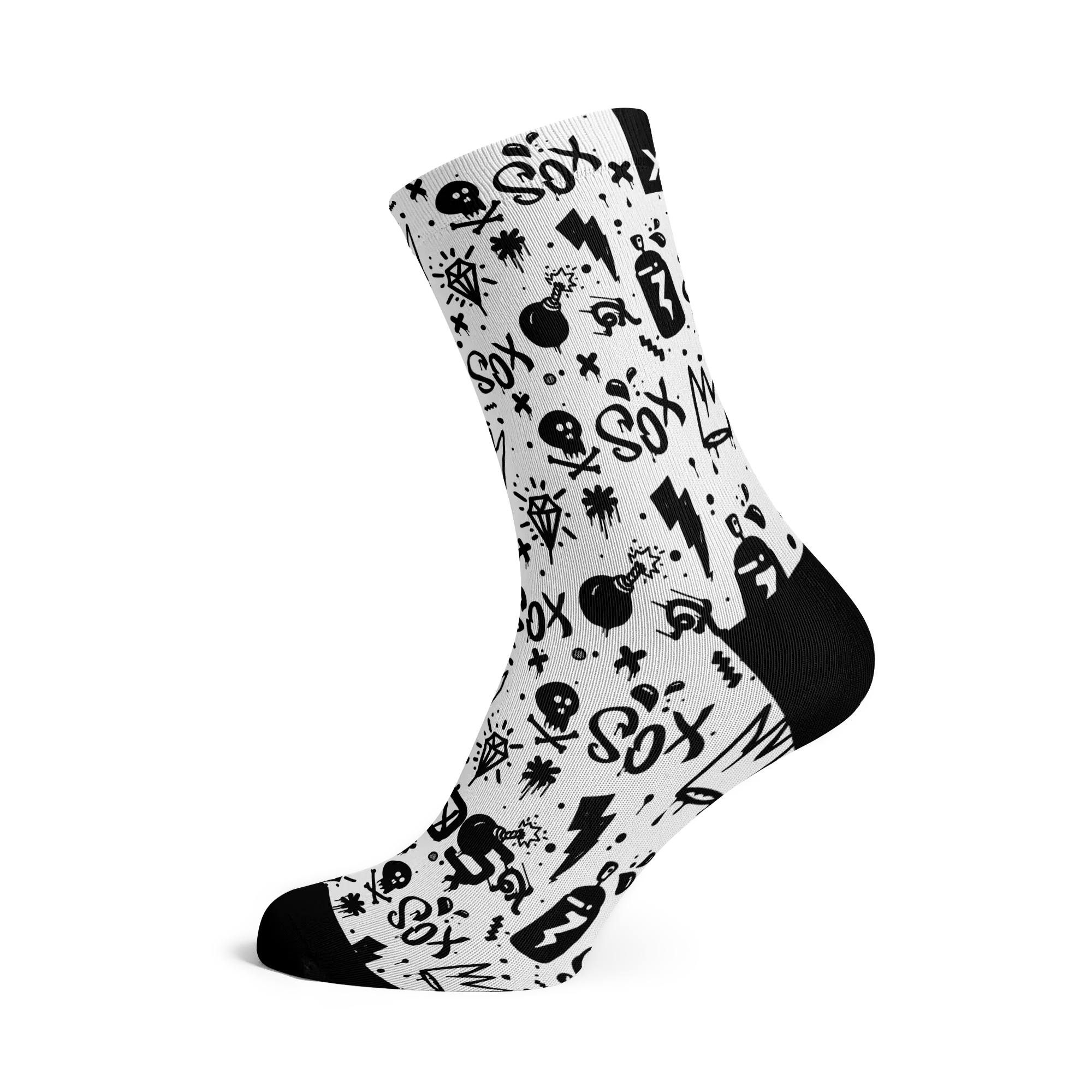 Monochrome Crew Socks | Sox Footwear | Cobbled Climbs – view 3