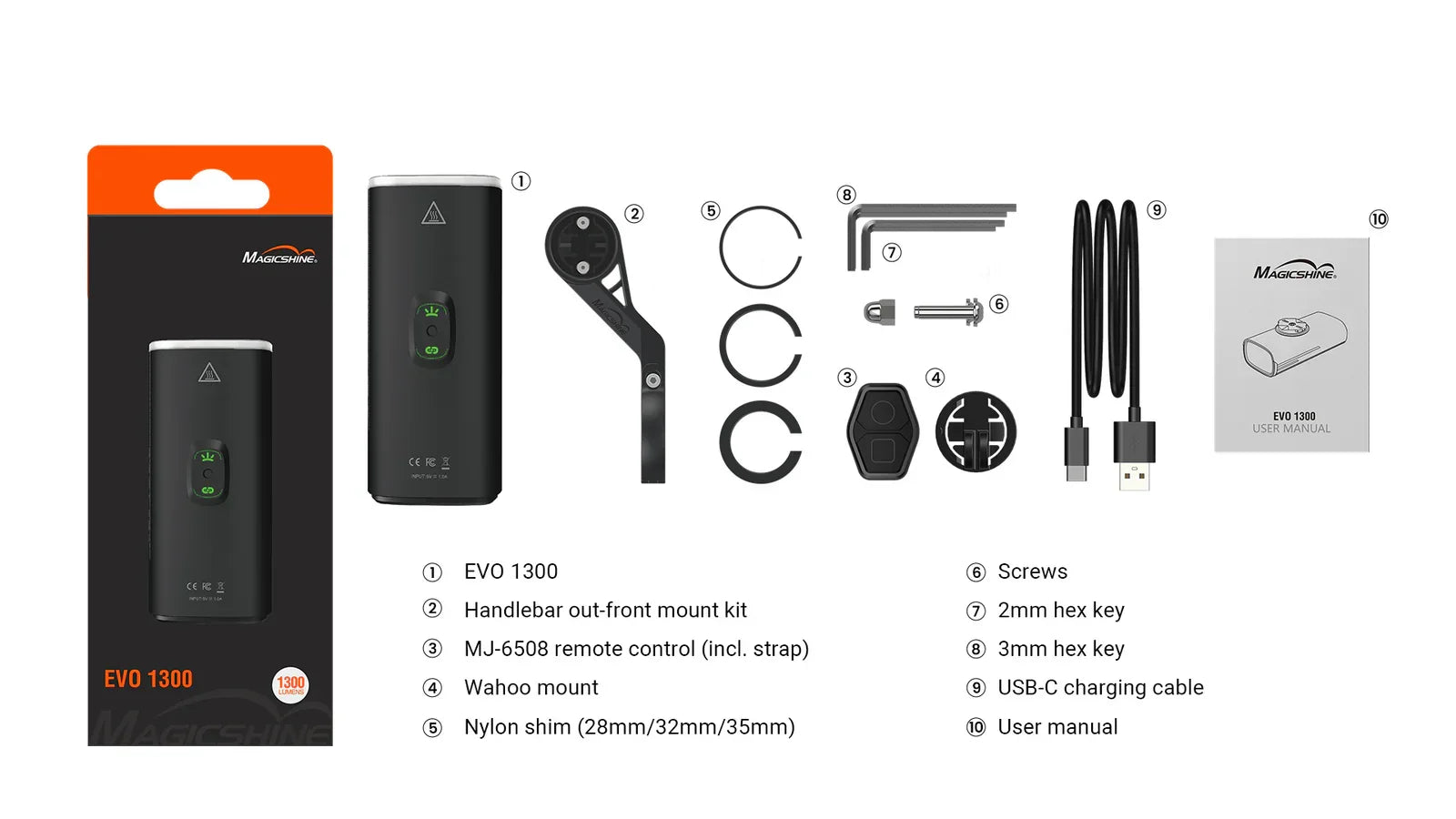 EVO 1300 FRONT LIGHT - Magicshine - Cobbled Climbs