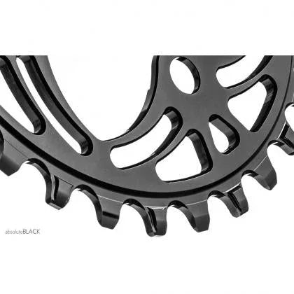 Shimano 1x 104 BCD Oval Chainring - Absolute Black - Cobbled Climbs
