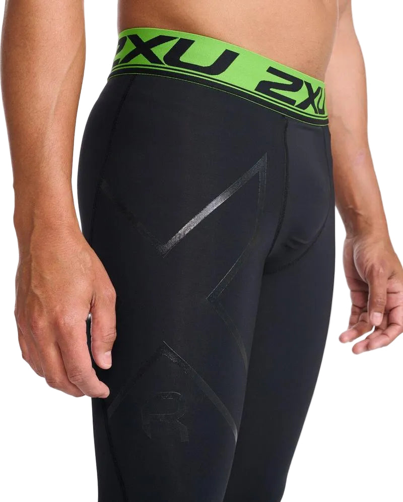 Refresh Recovery Men’s Tights (Black/Nero) – 2XU premium cycling Tights in India from Cobbled Climbs