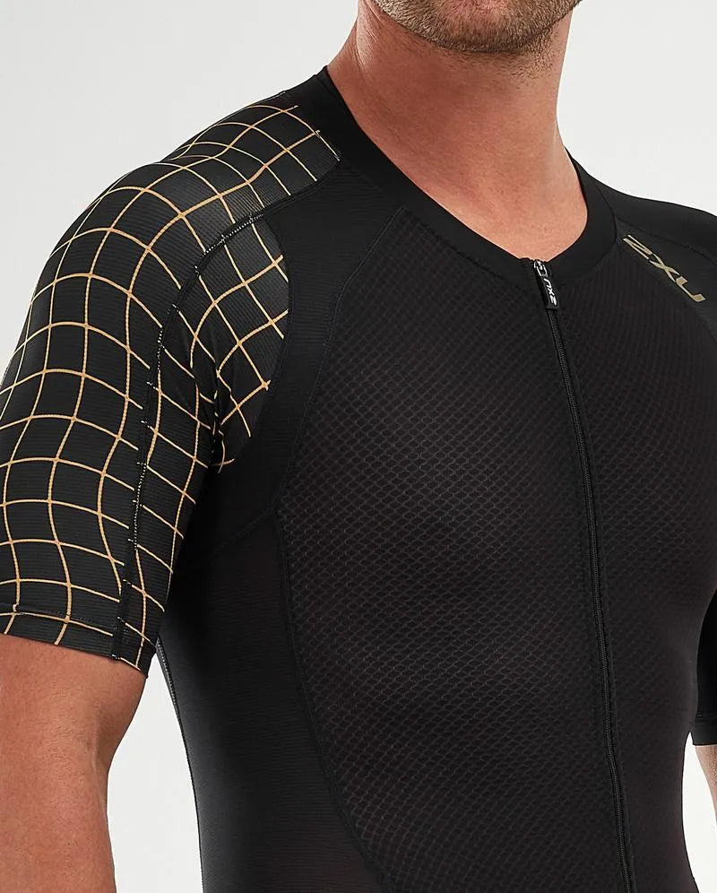 Full Zip Sleeved Men’s Triathlon Suit – 2XU premium cycling Tri Suits in India from Cobbled Climbs