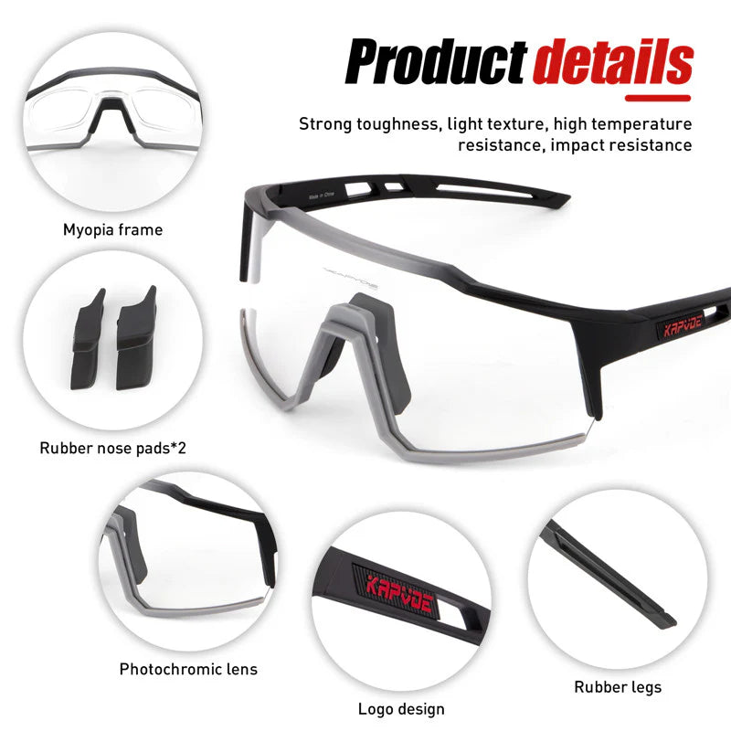 KE9022 PHOTOCHROMIC SUNGLASSES – KAPVOE premium cycling Sunglasses in India from Cobbled Climbs