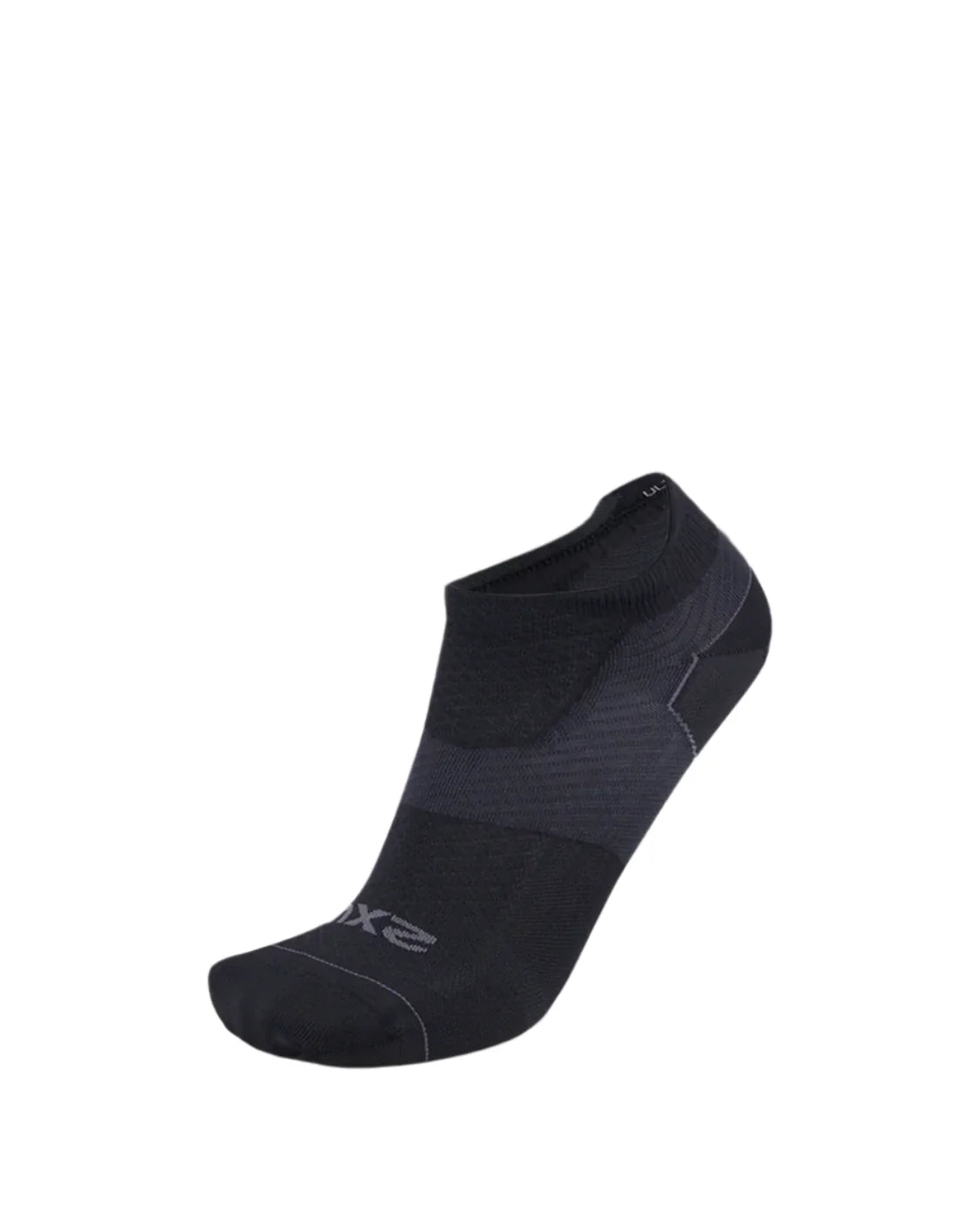 Vectr Ultralight No Show Running Socks (Black/Titanium) – 2XU premium cycling Running Socks in India from Cobbled Climbs