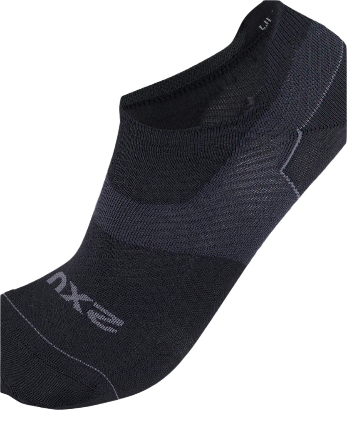 Vectr Ultralight No Show Running Socks (Black/Titanium) – 2XU premium cycling Running Socks in India from Cobbled Climbs