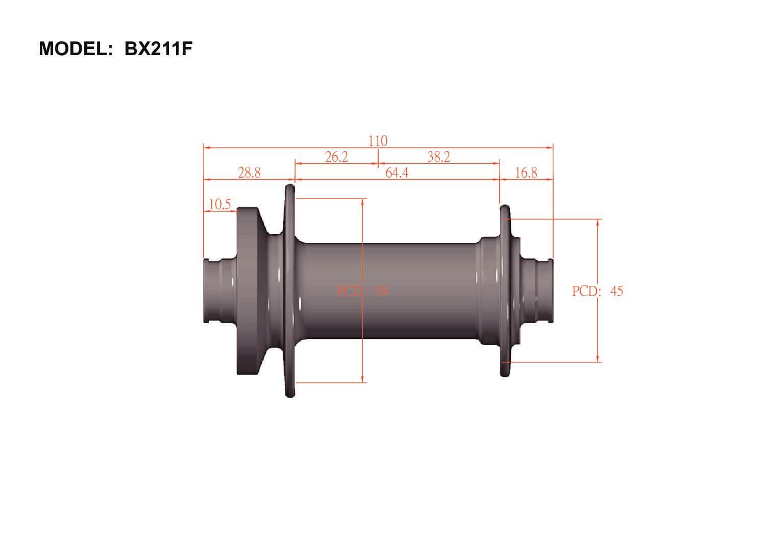 Bx211f 15x110mm Thru Axle DISC Brake Front Hub - Bitex - Cobbled Climbs