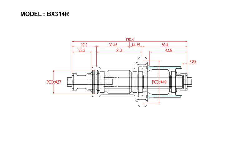 Bx314r 10x130mm Quick Release RIM Brake Rear Hub - Bitex - Cobbled Climbs