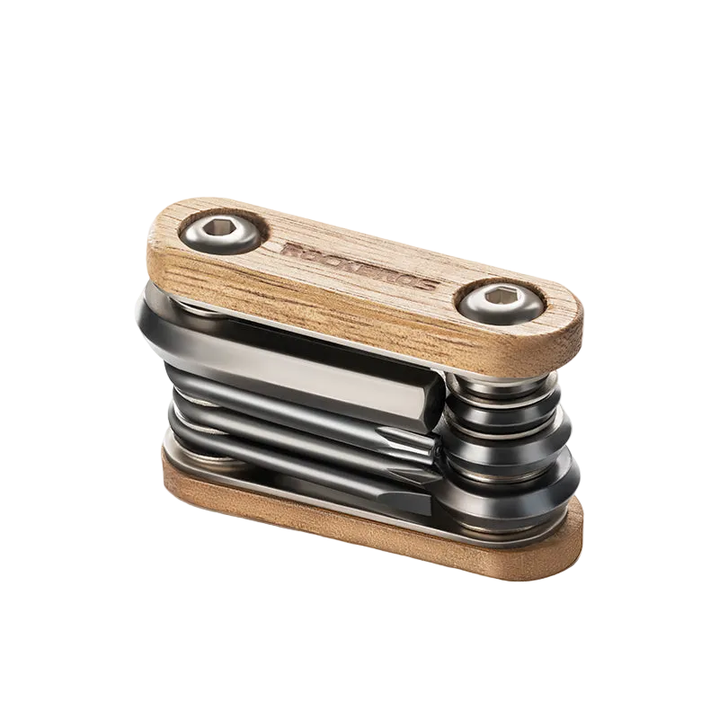 Titanium Plated 8-in-1 Wood Handle Multi-function Tool