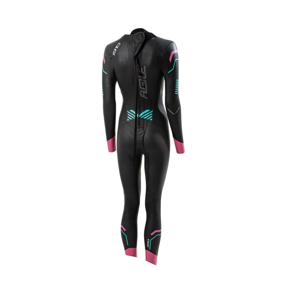 Agile Women's Wetsuit (Black/Pink/Turquoise) – Zone 3 premium cycling Wet Suits in India from Cobbled Climbs