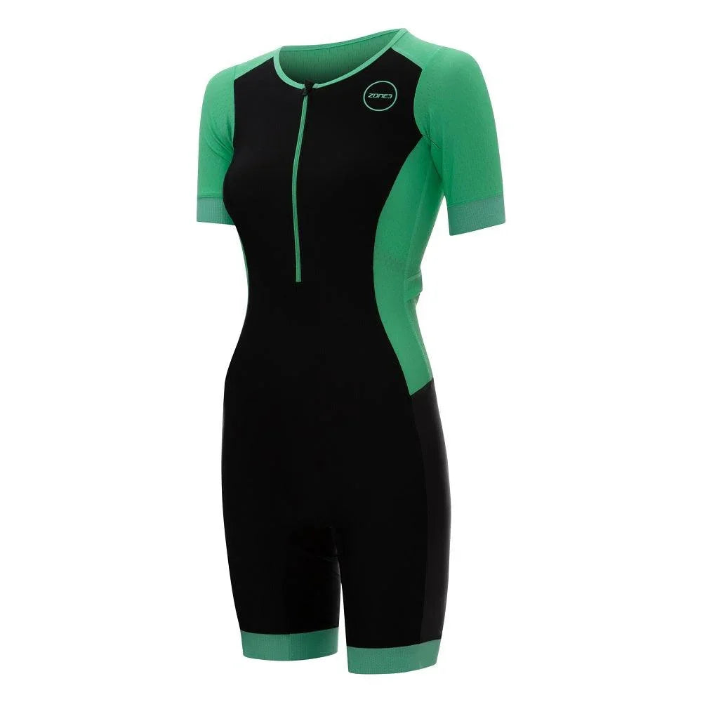 AQUA FLO WOMENS SHORT SLEEVE TRISUIT - Zone 3 - Cobbled Climbs