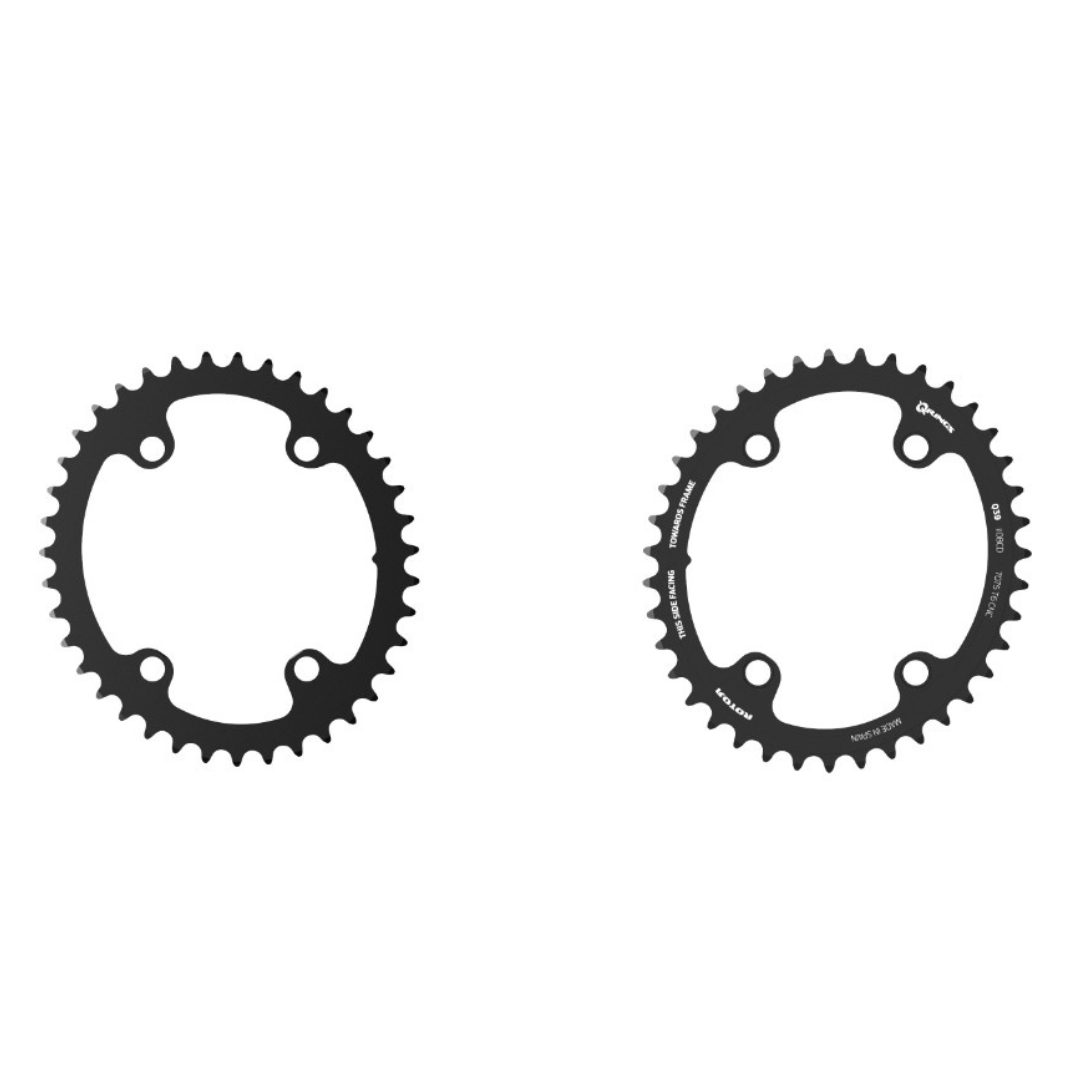 Q39T 53 BCD110x4 INNER BLACK – Rotor premium cycling Oval Chainring in India from Cobbled Climbs