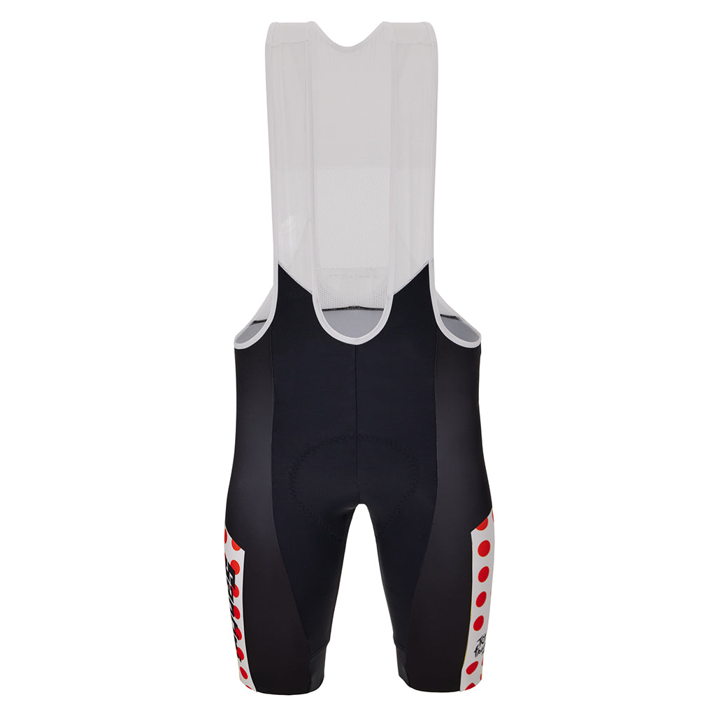 TOUR DE FRANCE KOM MEN'S CYCLING BIBHSORTS (POLKA DOTS) – Santini premium cycling Bib Shorts in India from Cobbled Climbs