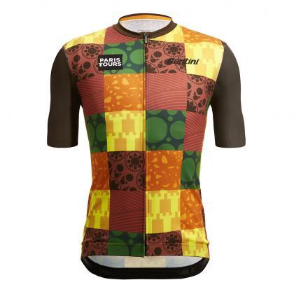 TDF Paris Tours Mens Cycling Jersey - Santini - Cobbled Climbs