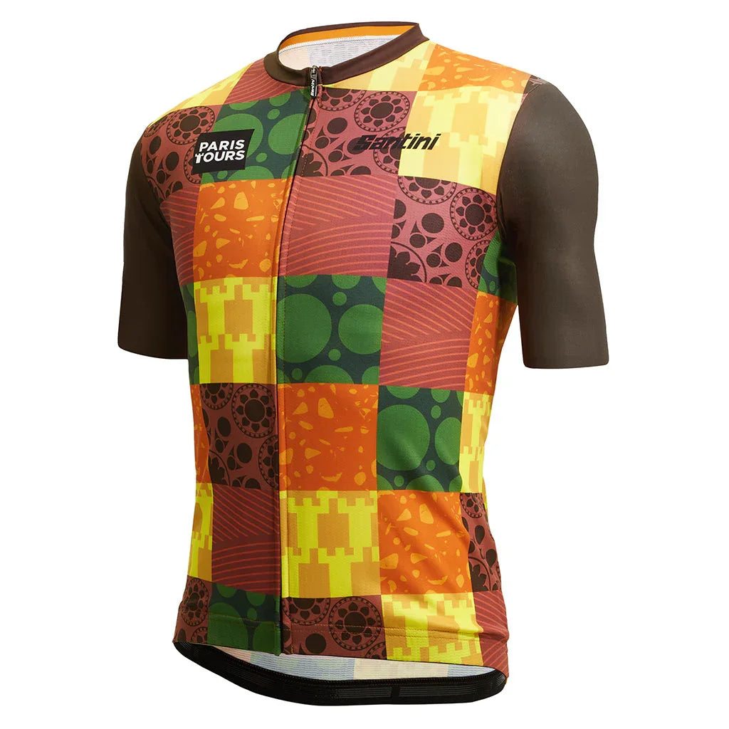 TDF Paris Tours Mens Cycling Jersey - Santini - Cobbled Climbs