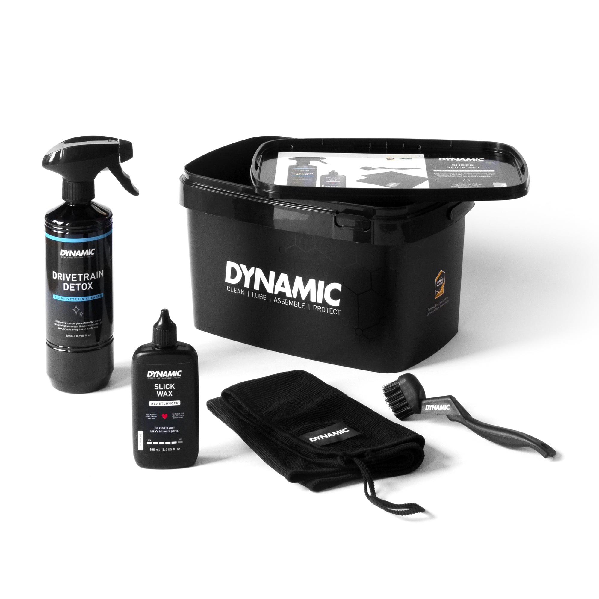 SUPER SLICK SET IN 4-IN-1 BOX – Dynamic premium cycling Bike Care Kits in India from Cobbled Climbs