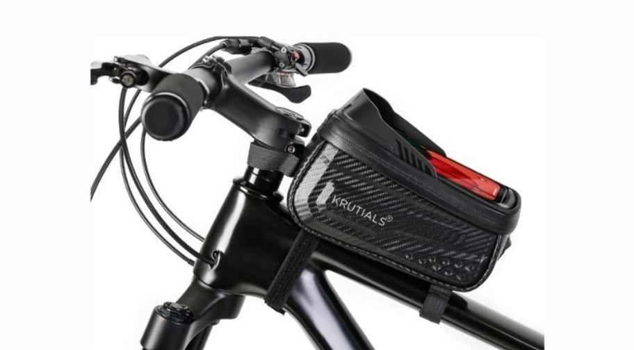 TOP TUBE BAG WITH MOBILE HOLDER – Krutials premium cycling Frame Bags in India from Cobbled Climbs