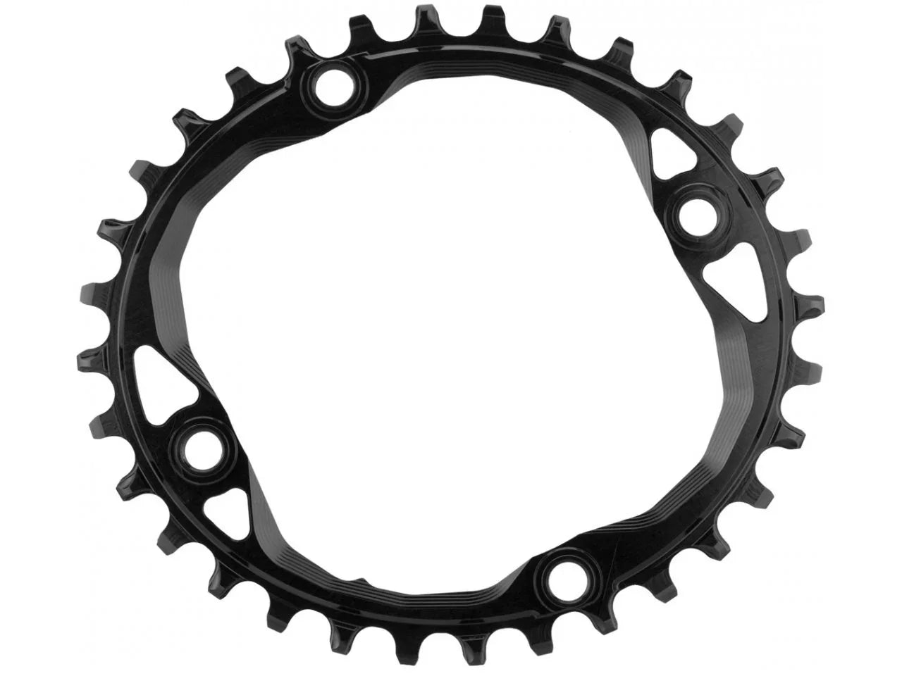 Shimano 1x 104 BCD Oval Chainring - Absolute Black - Cobbled Climbs