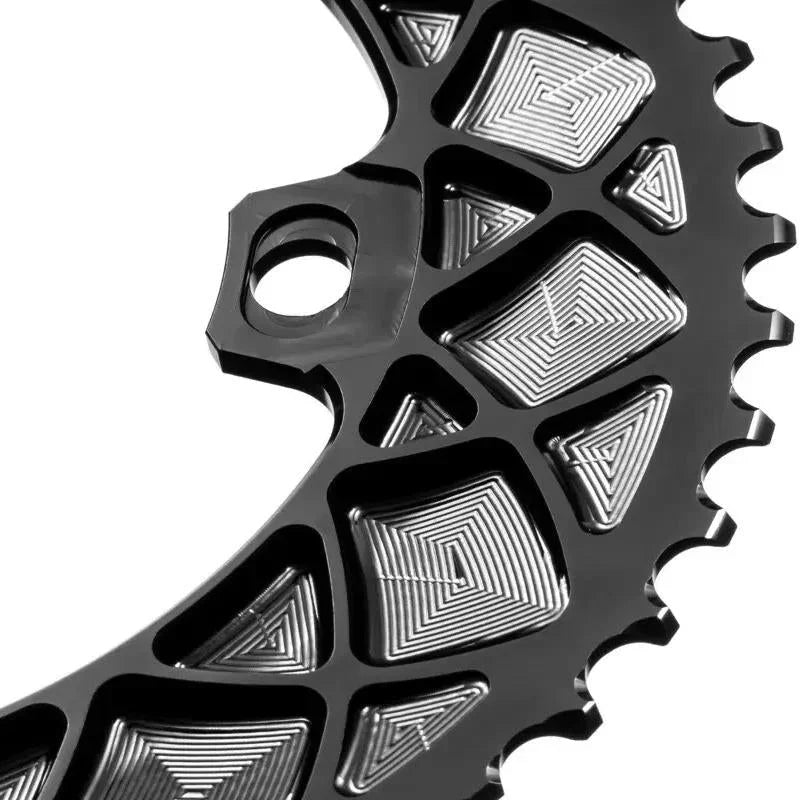 2X 110/4&5 BOLTS FSA ABS OVAL ROAD OUTER CHAINRING - Absolute Black - Cobbled Climbs