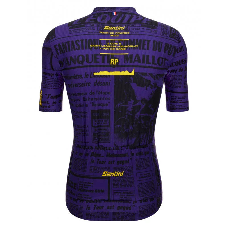 TOUR DE FRANCE PUY DE DOME MEN'S CYCLING JERSEY - Santini - Cobbled Climbs