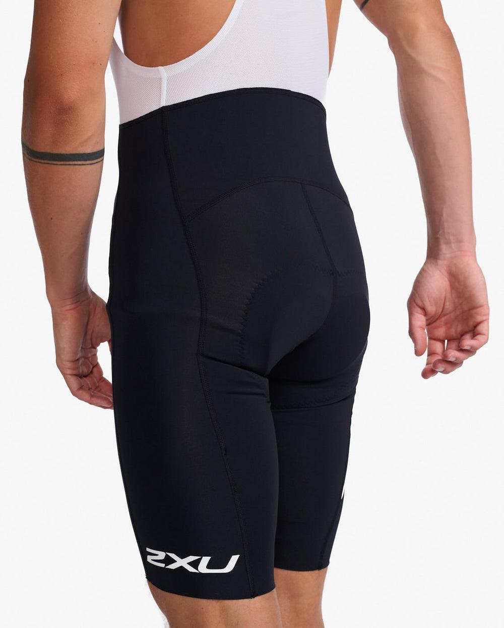 2XU Aero Mens Cycling Bibshorts (Black/White Reflective) - BUMSONTHESADDLE