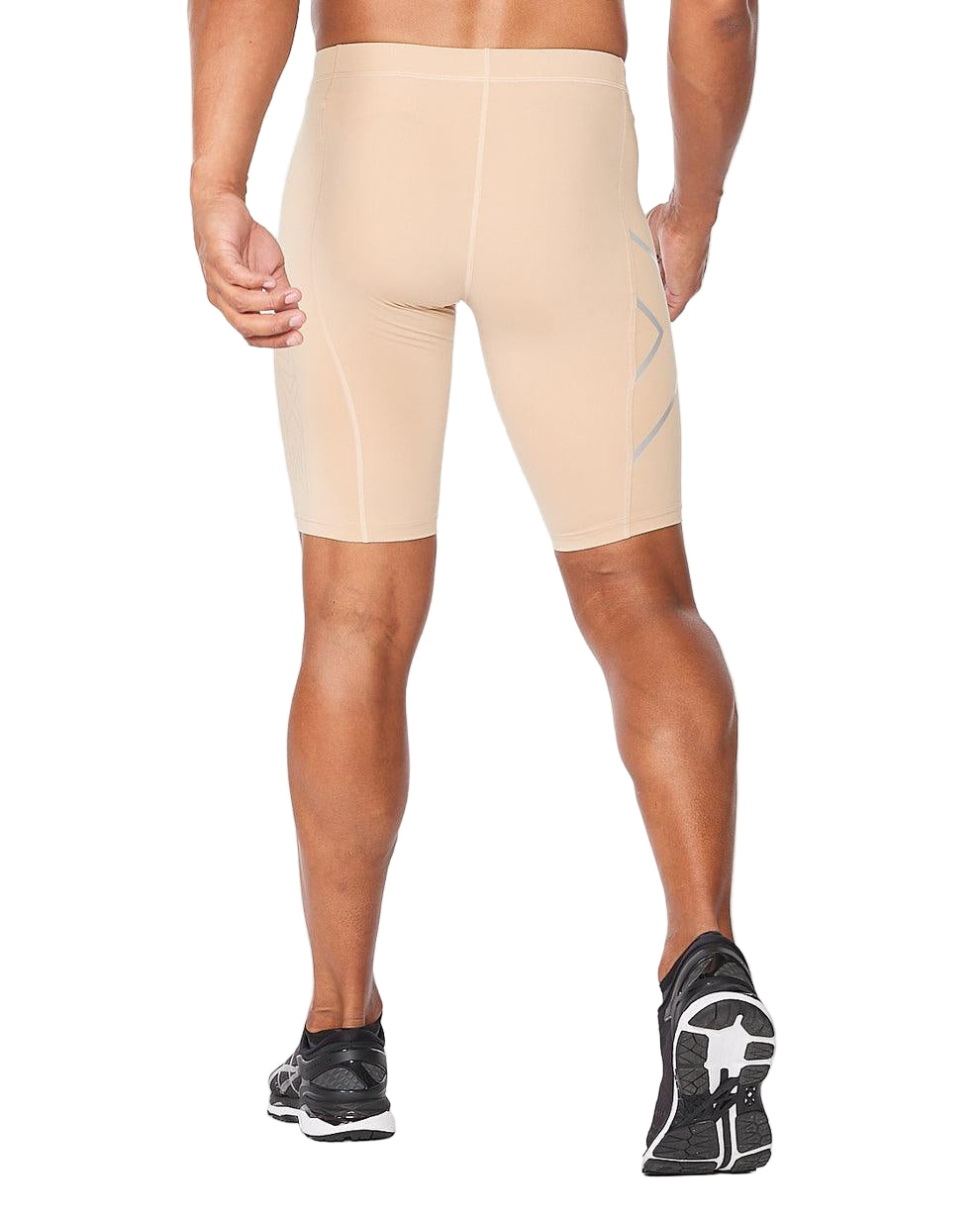 2XU Core Compression Men's Cycling Shorts (Beige/Silver) - BUMSONTHESADDLE