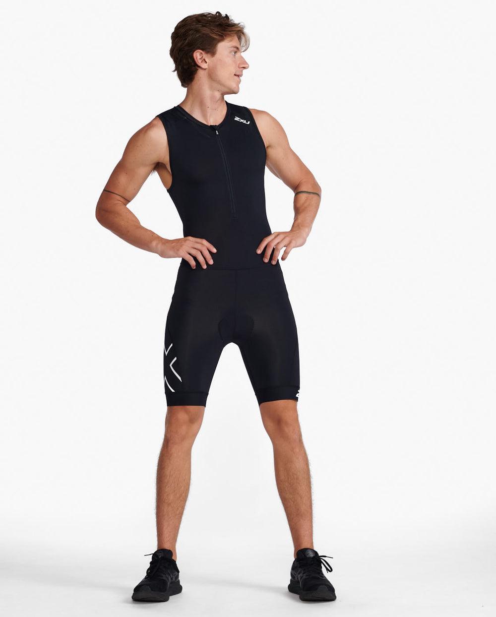 2XU Core Mens Cycling Trisuit (Black/White) - BUMSONTHESADDLE
