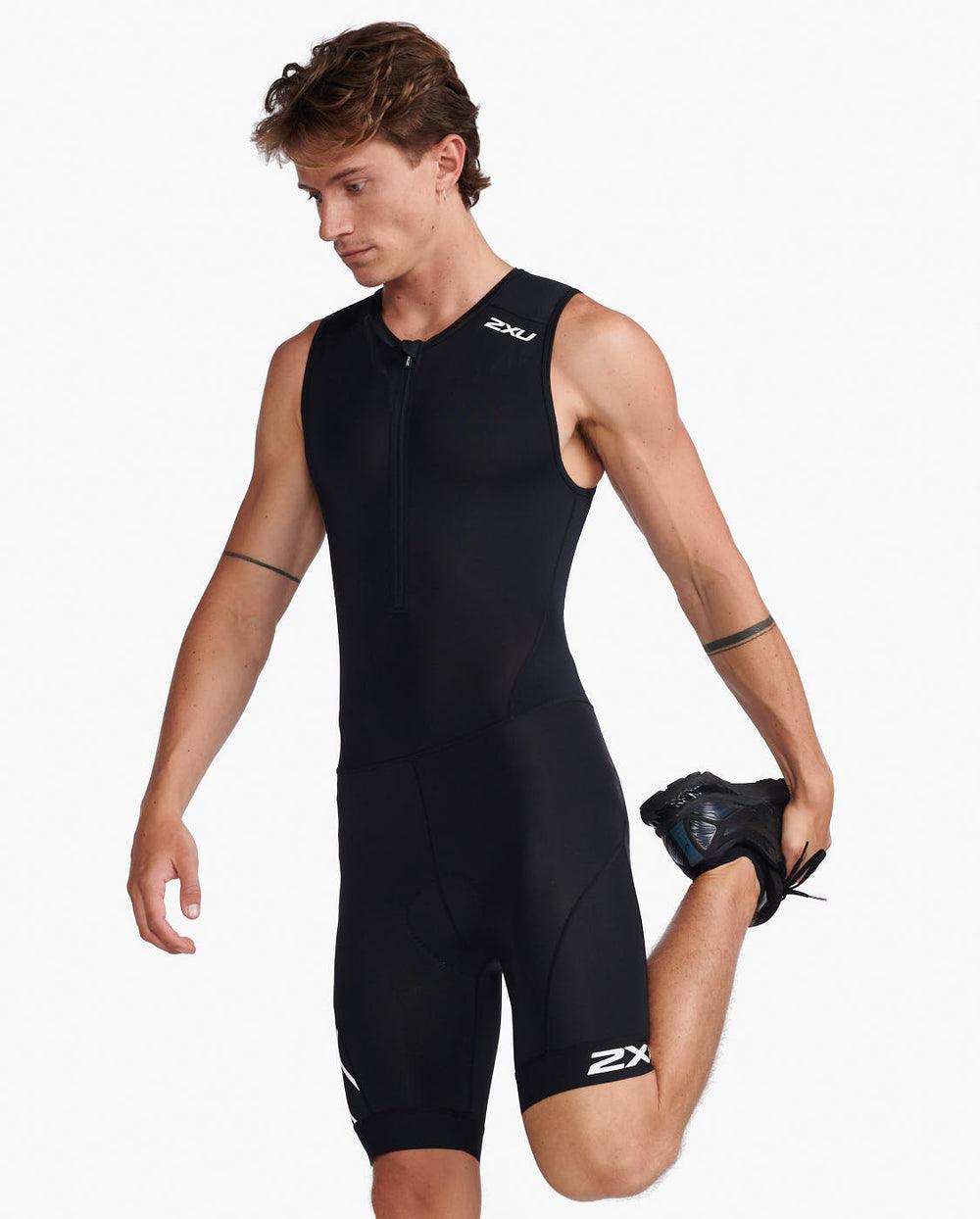 2XU Core Mens Cycling Trisuit (Black/White) - BUMSONTHESADDLE