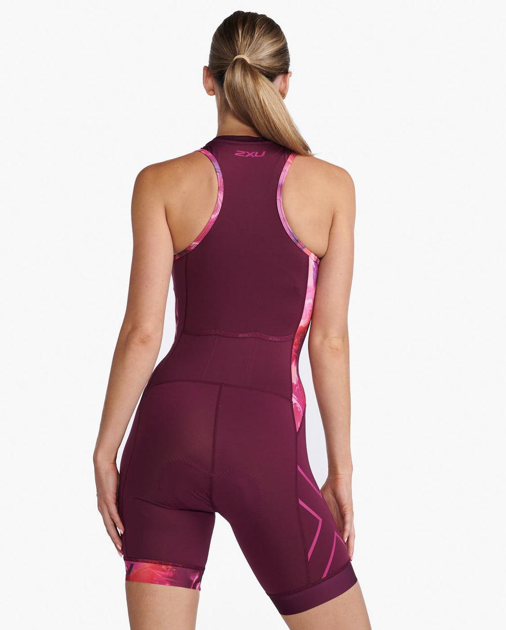 2XU Core Women Cycling Trisuit (Mulberry/Festival) - BUMSONTHESADDLE