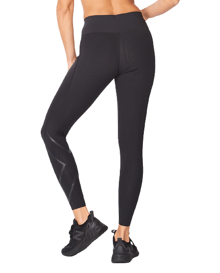 2XU Force Mid-Rise Womens Compression Tights (Black/Nero) - BUMSONTHESADDLE