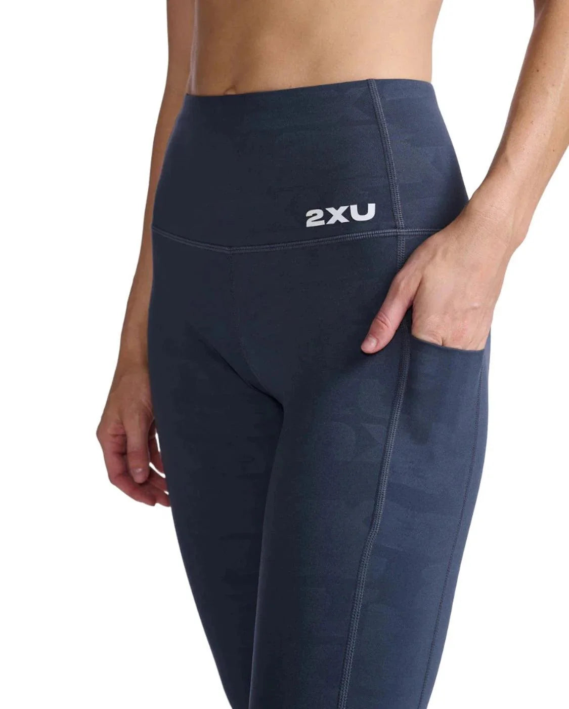 2XU Form Lineup Hi-Rise Women's Compression Tights (Grain Monogram) - BUMSONTHESADDLE