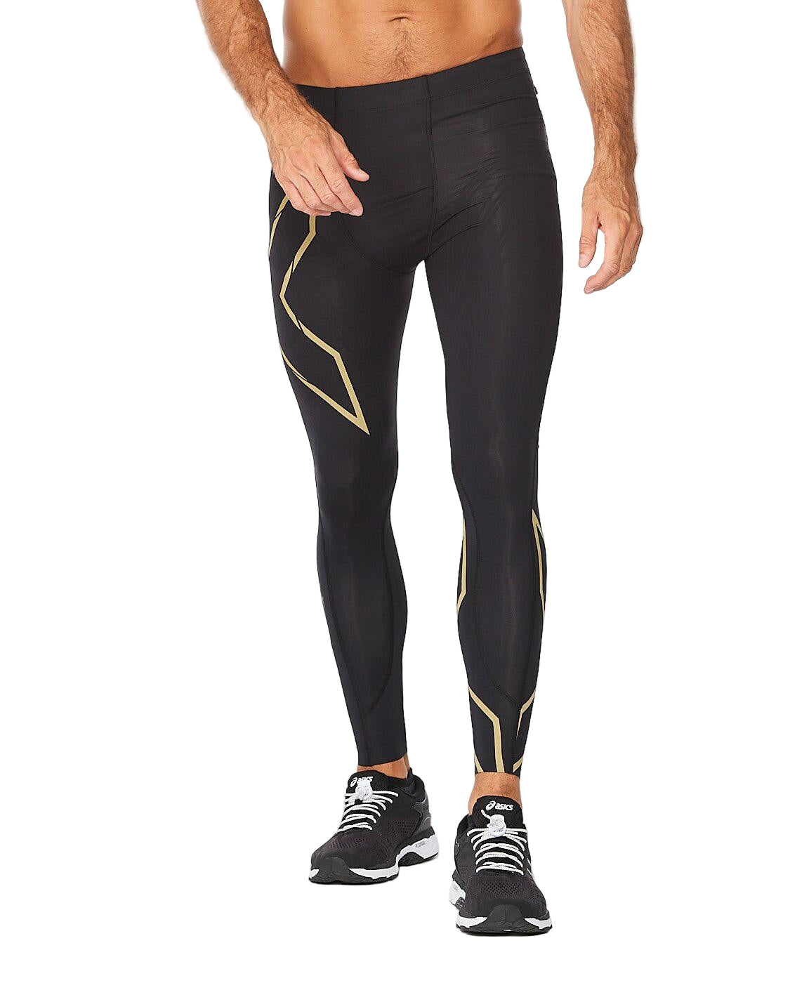 2XU Light Speed Compression Men's Cycling Tights (Black/Gold Reflective) - BUMSONTHESADDLE