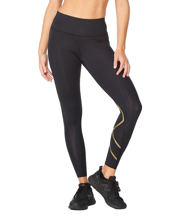 2XU MCS X Train Mid Rise Tights (Black/Gold) - BUMSONTHESADDLE