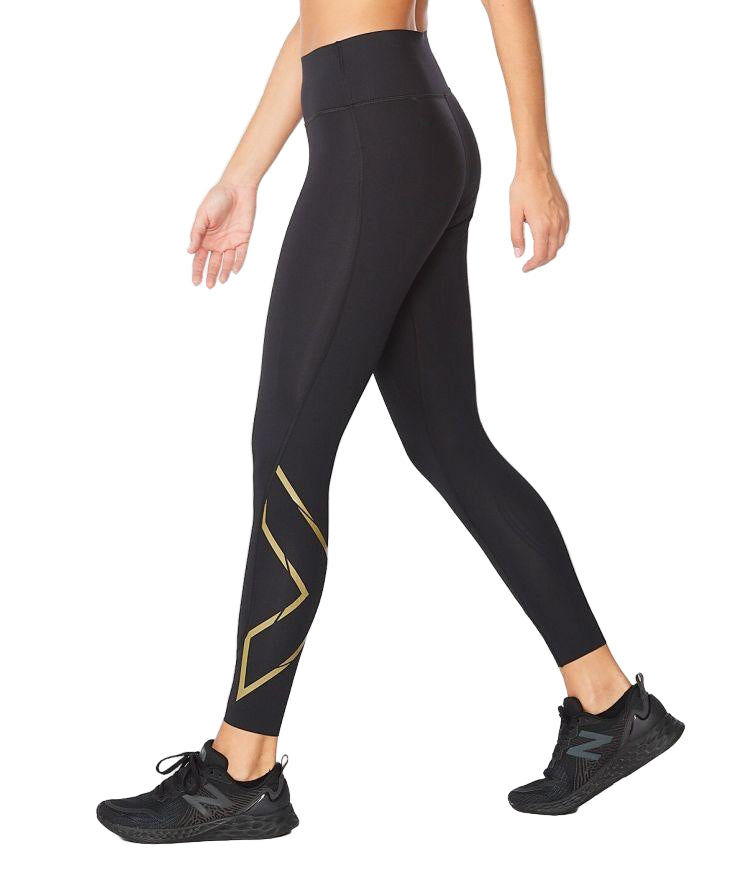 2XU MCS X Train Mid Rise Tights (Black/Gold) - BUMSONTHESADDLE