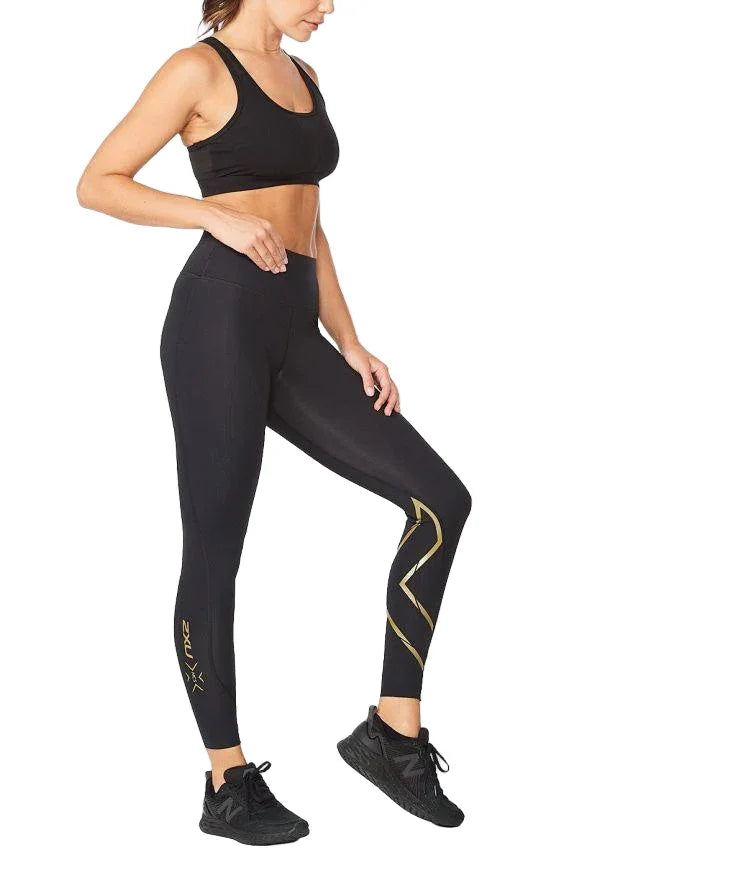 MCS X TRAIN MID RISE WOMENS COMPRESSION TIGHTS - 2XU - Cobbled Climbs