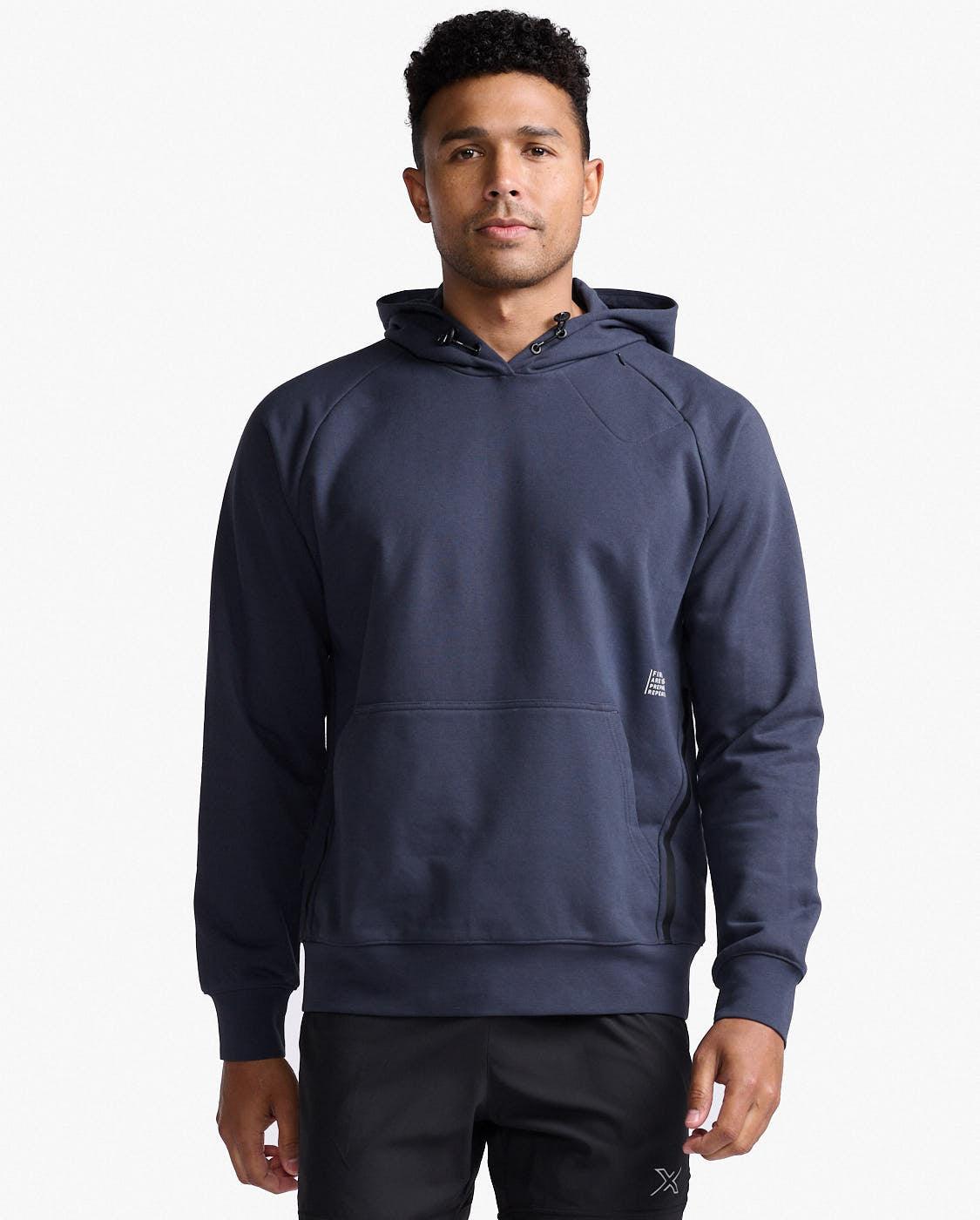 2XU Motion Men's Cycling Hoodie (India Ink/White) - BUMSONTHESADDLE