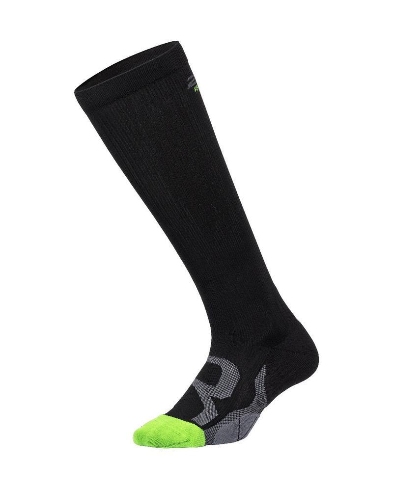 2XU Recovery Unisex Compression Socks (Black/Grey) - BUMSONTHESADDLE
