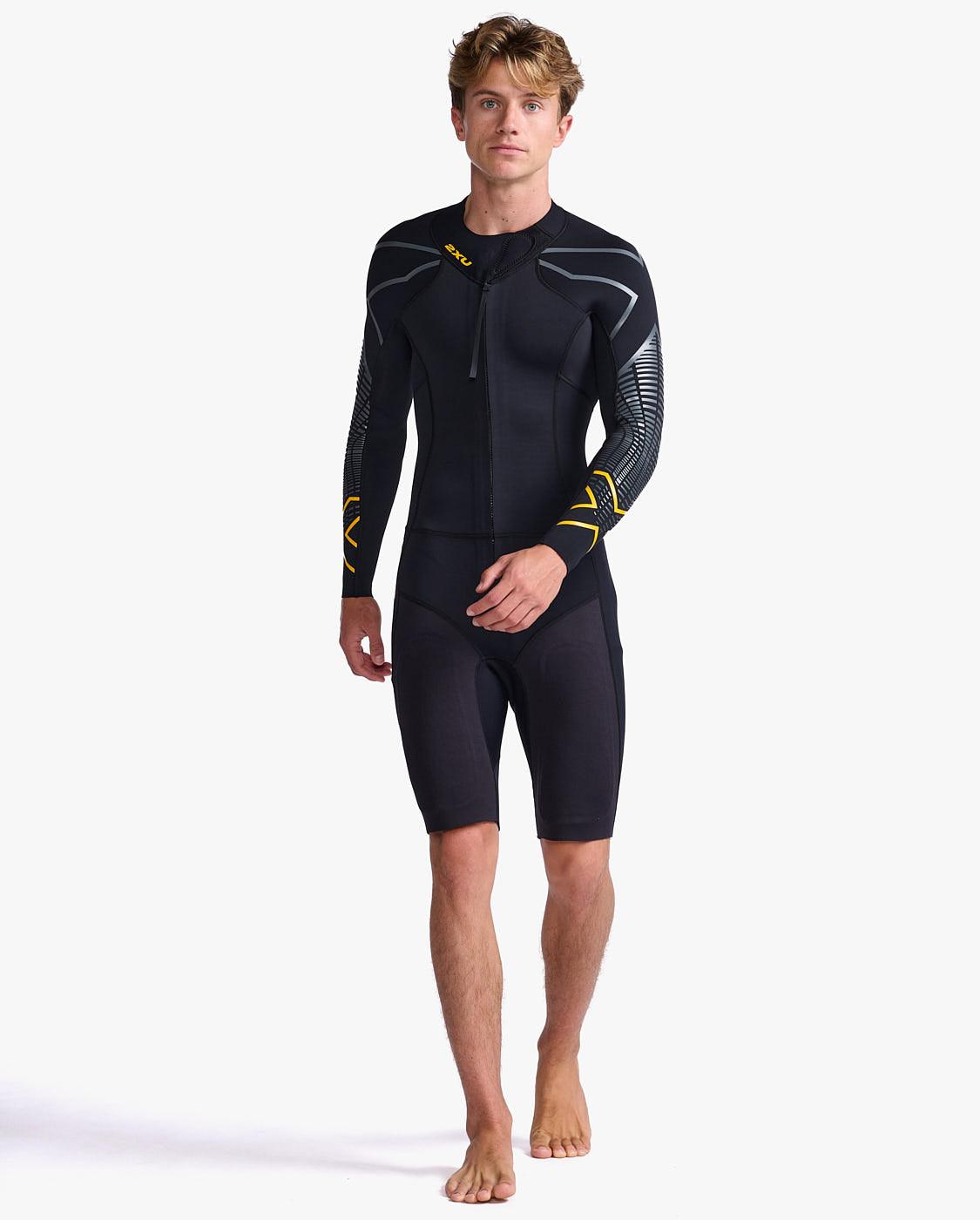 2XU Swimrun:1 Mens's Wetsuit (Black/Ambition) - BUMSONTHESADDLE