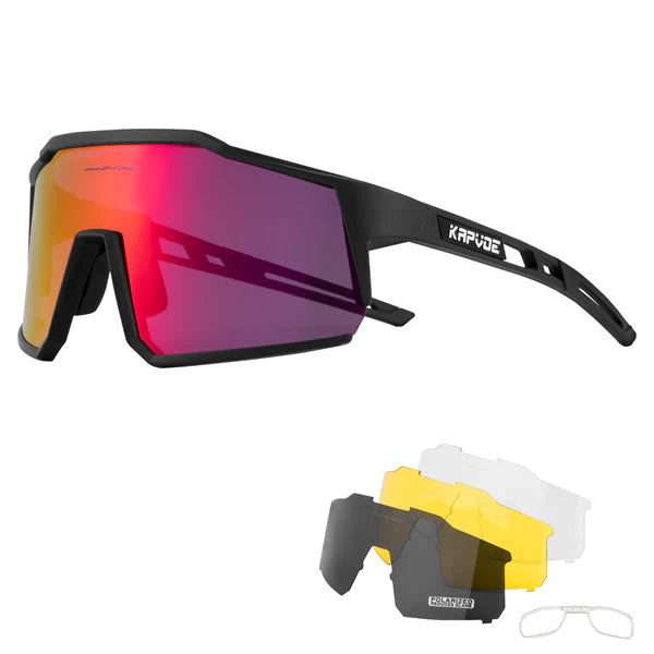 KE9022 MULTI-LENS SPORTS SUNGLASSES – KAPVOE premium cycling Sunglasses in India from Cobbled Climbs