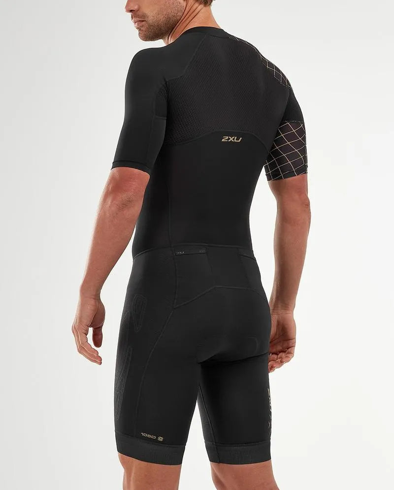 Full Zip Sleeved Men’s Triathlon Suit – 2XU premium cycling Tri Suits in India from Cobbled Climbs