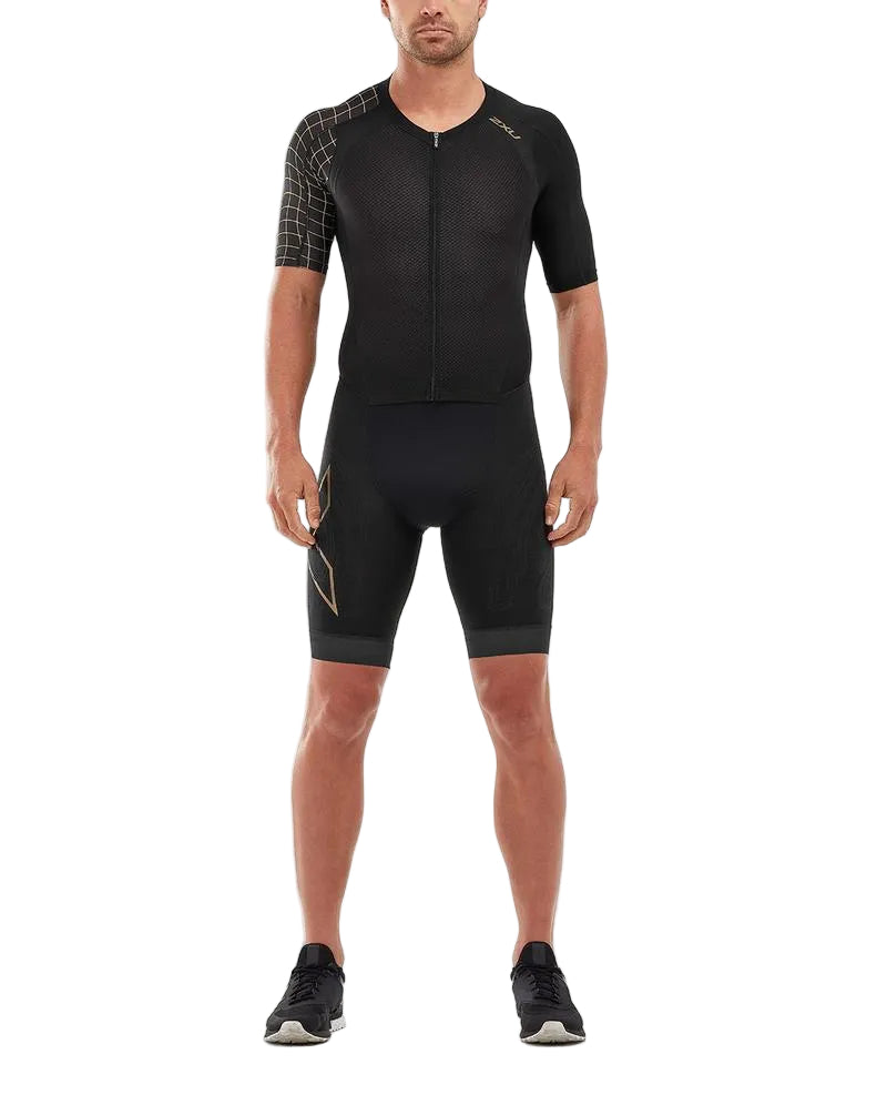 Full Zip Sleeved Men’s Triathlon Suit – 2XU premium cycling Tri Suits in India from Cobbled Climbs